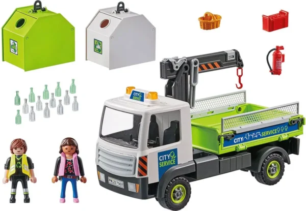 1200x830 PLAYMOBIL City Action Glasbak ophaaldienst - 71431