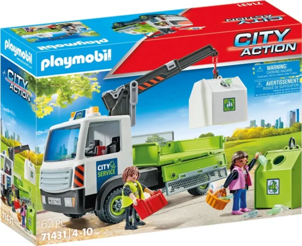 1200x979 PLAYMOBIL City Action Glasbak ophaaldienst - 71431