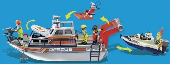 PLAYMOBIL City Action Redding op zee: brandbestrijdingsmissie met reddingskruiser - 70140
