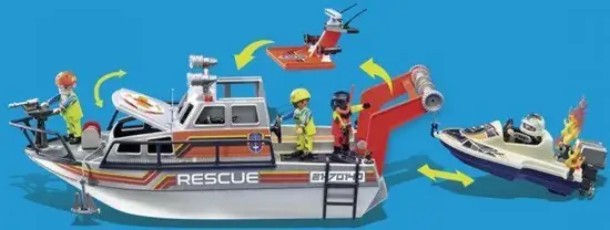 PLAYMOBIL City Action Redding op zee: brandbestrijdingsmissie met reddingskruiser - 70140