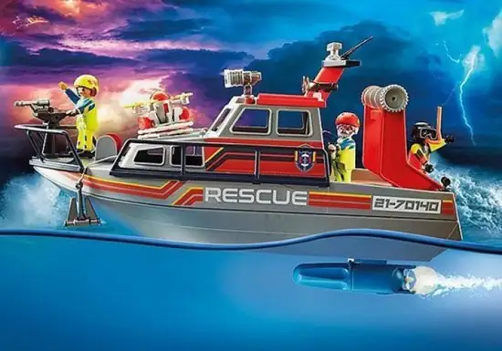 PLAYMOBIL City Action Redding op zee: brandbestrijdingsmissie met reddingskruiser - 70140