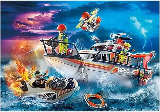 PLAYMOBIL City Action Redding op zee: brandbestrijdingsmissie met reddingskruiser - 70140