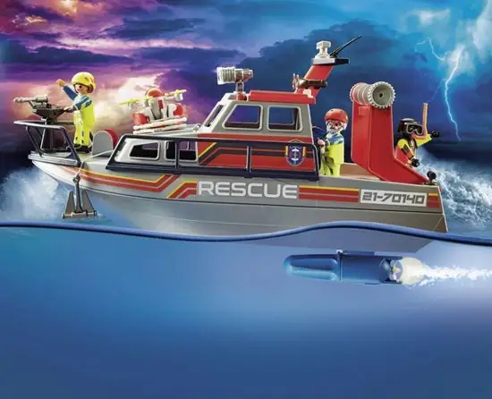 PLAYMOBIL City Action Redding op zee: brandbestrijdingsmissie met reddingskruiser - 70140