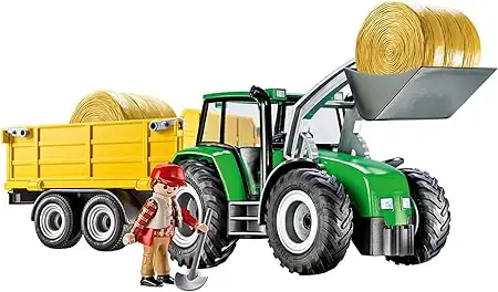 PLAYMOBIL Grote tractor met aanhanger - P-9317 - 47-delig