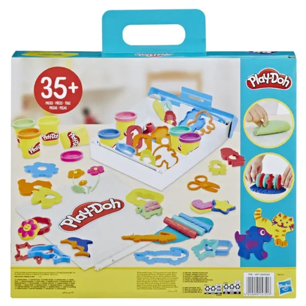 Play-Doh creatieve set met 40 gereedschappen, 8 blikjes en draagtas, niet giftig