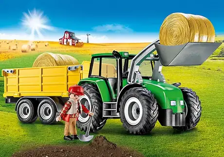 PLAYMOBIL Grote tractor met aanhanger - P-9317 - 47-delig