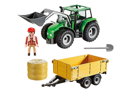 PLAYMOBIL Grote tractor met aanhanger - P-9317 - 47-delig