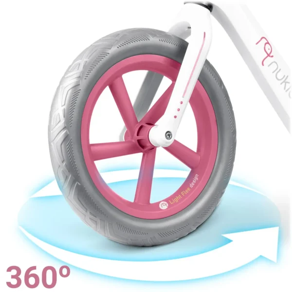 Loopfiets voor kinderen Light Flee – licht, stabiel en verstelbaar Wit Grijs Roze