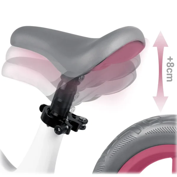 Loopfiets voor kinderen Light Flee – licht, stabiel en verstelbaar Wit Grijs Roze