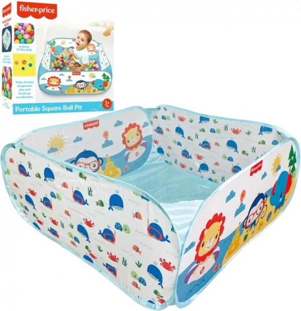 Fisher-Price Ballenbak met 25 veelkleurige ballen.