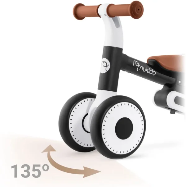 Kinderloopfiets NK-603 – Licht, Veilig en Verstelbaar Zwart Wit