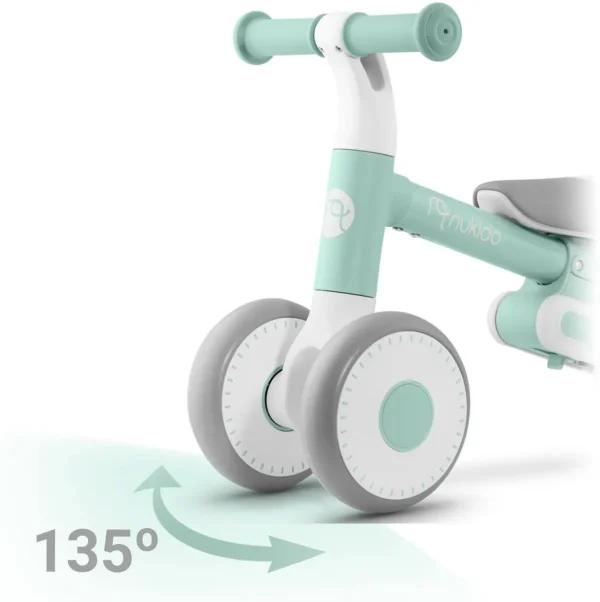 1197x1200 Kinderloopfiets NK-603 – Licht, Veilig en Verstelbaar MintGroen