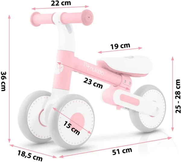 Kinderloopfiets NK-603 – Licht, Veilig en Verstelbaar BabyRoze