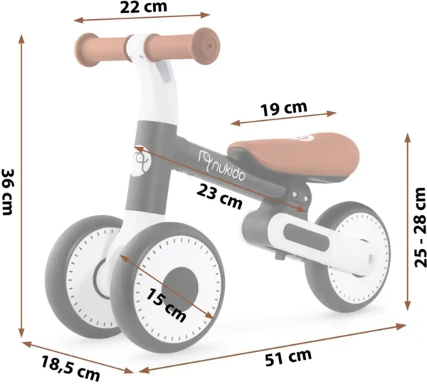 Kinderloopfiets NK-603 – Licht, Veilig en Verstelbaar Zwart Wit