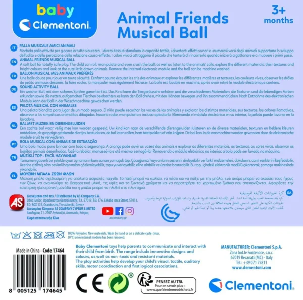 Clementoni - Dierenvrienden bal - Bal met dierengeluiden