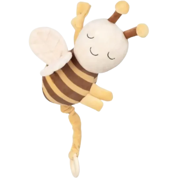 Knuffel Bijtje Muziekdoos 18cm Bruin/Geel Muziekdoosje Baby