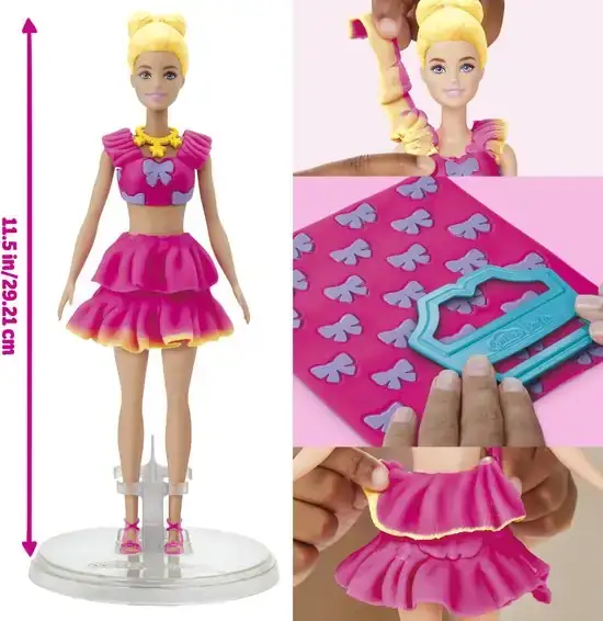 Play-Doh-set Barbie Ruffles & Bows - boetseerklei - met pop