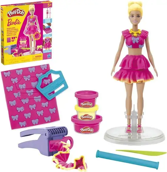 Play-Doh-set Barbie Ruffles & Bows - boetseerklei - met pop