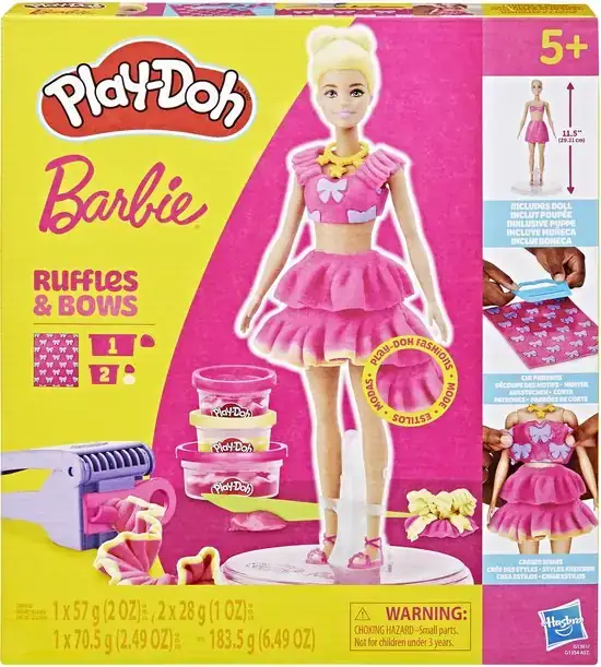 Play-Doh-set Barbie Ruffles & Bows - boetseerklei - met pop