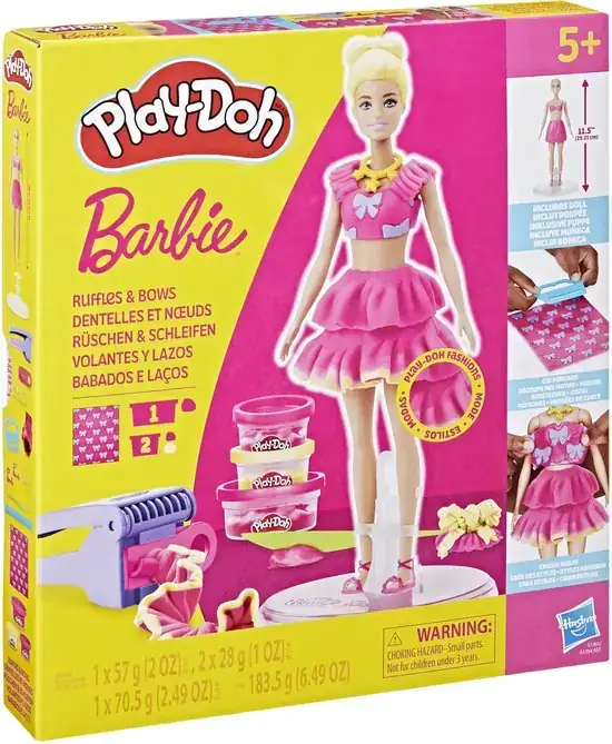 Play-Doh-set Barbie Ruffles & Bows - boetseerklei - met pop