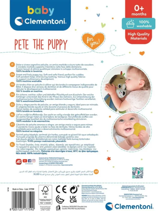 Clementoni Pluche Knuffel Pete The Puppy