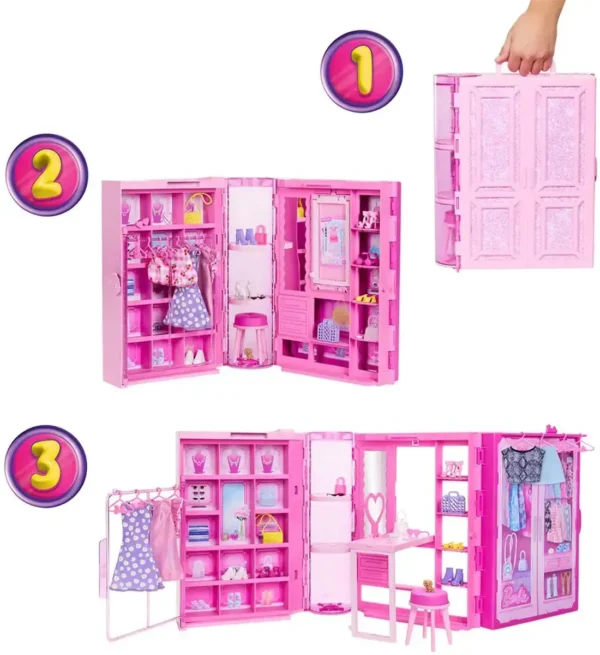 1100x1200 Barbie Super Kledingkast Speelset en Accessoires