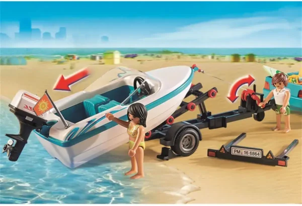 PLAYMOBIL Family Fun Surfer Pickup met Speedboot 71589