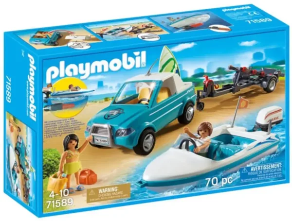 PLAYMOBIL Family Fun Surfer Pickup met Speedboot 71589