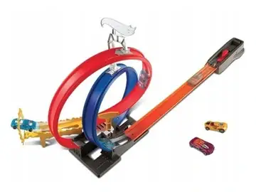 HOT-WHEELS-ACTION-ZESTAW-WYZWANIE-PODWOJNA-PETLA-1-autko-Hot-Wheels-GND92-Wiek-dziecka-3-lata Hot Wheels Action Energy Track, baanset