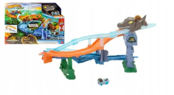 Hot Wheels RacerVerse Jurassic World Crash & Splash Track Set