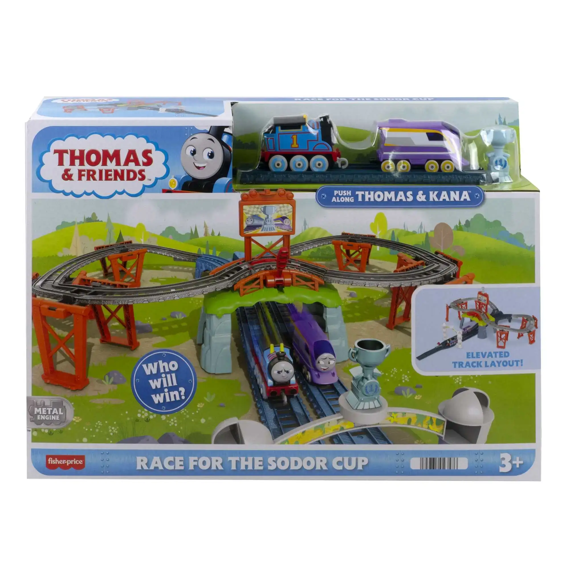 Thomas TrackMaster Push Along Thomas & Kana - Race for the Sodor Cup-toystop.nl