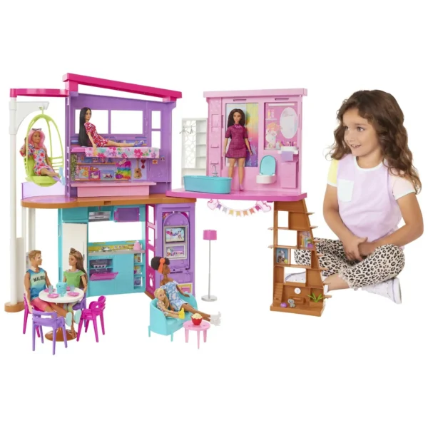 Barbie Malibu Huis - Barbie huis - 2 verdiepingen met barbie meubels