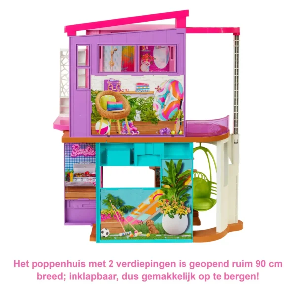 Barbie Malibu Huis - Barbie huis - 2 verdiepingen met barbie meubels