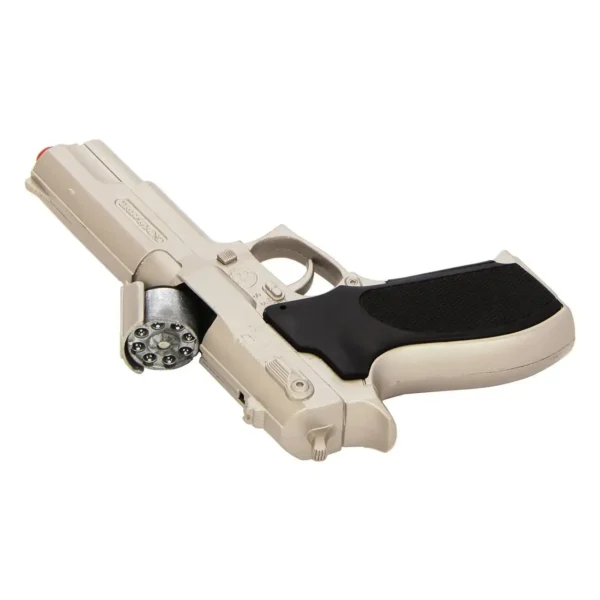 Speelgoed politie pistool 8 shots - zilveren speelgoed geweer