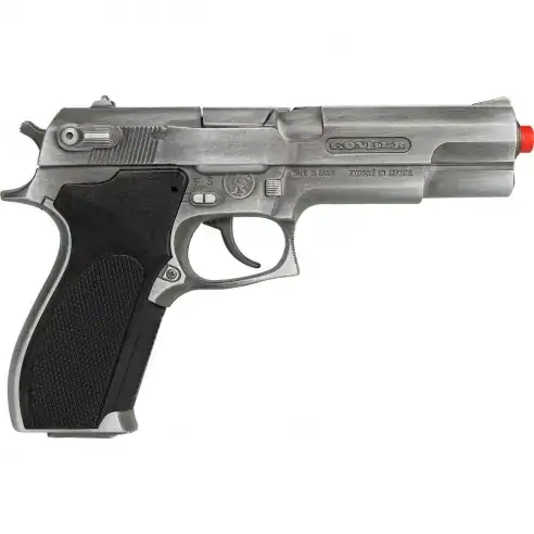 Speelgoed politie pistool 8 shots - zilveren speelgoed geweer