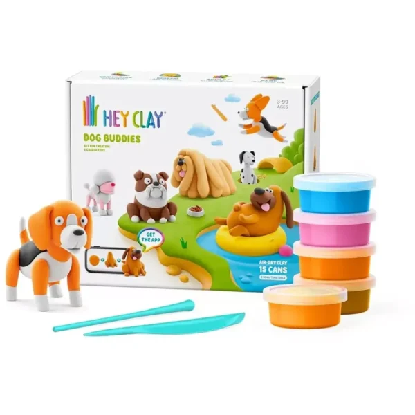 Hey Clay Set Hondenvriendjes 15 Pot Boetseerklei