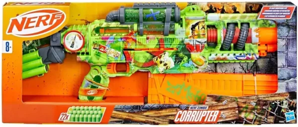 1200x511 Nerf Zombie Corrupter-dartblaster, 22 Nerf Elite-darts,