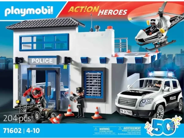 PLAYMOBIL Action Heroes 50YR Politiepost met voertuigen - 71602