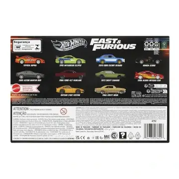 Hot-Wheels-Fast-Furious-Szybcy-i-wsciekli-Samochodziki-10-pak-JCT92-Kod-producenta-JCT92 Hot Wheels Fast & Furious 10-pack Auto's