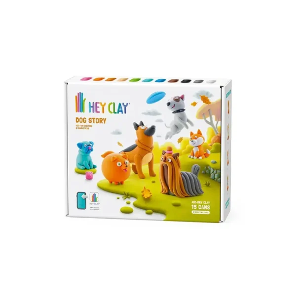 Hey Clay Dog Story Set van 15 potjes Boetseerklei
