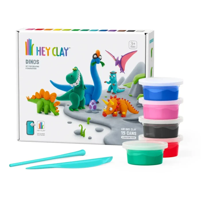 Hey Clay Dino's - Droogklei voor kinderen - 6 figuurtjes