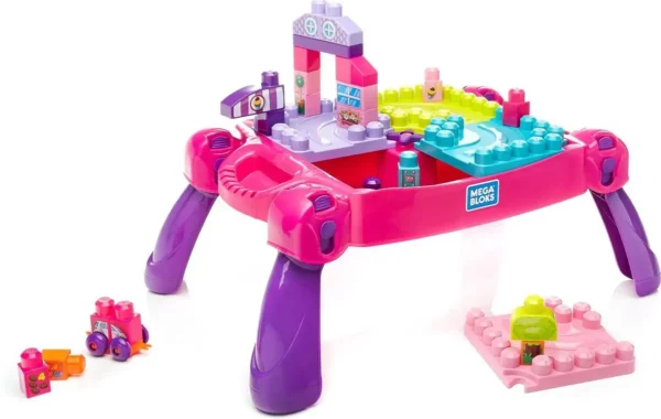 1200x759 Mega Bloks Bouw en Leer Speeltafel Roze - Voor 1-5 jaar - Opvouwbaar