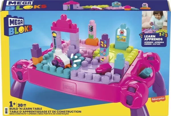1200x817 Mega Bloks Bouw en Leer Speeltafel Roze - Voor 1-5 jaar - Opvouwbaar