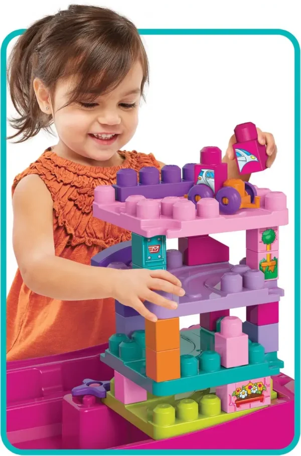 792x1200 Mega Bloks Bouw en Leer Speeltafel Roze - Voor 1-5 jaar - Opvouwbaar