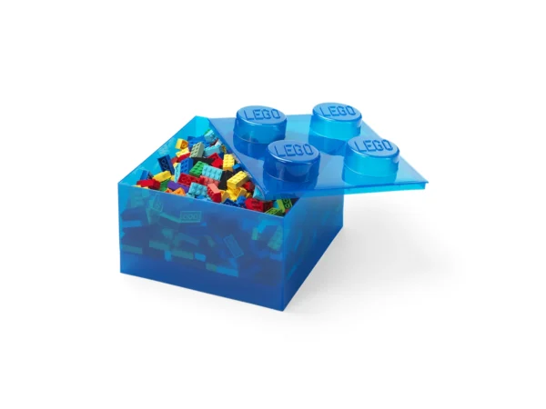Lego Opbergbox Brick 4 met Deksel Blauw
