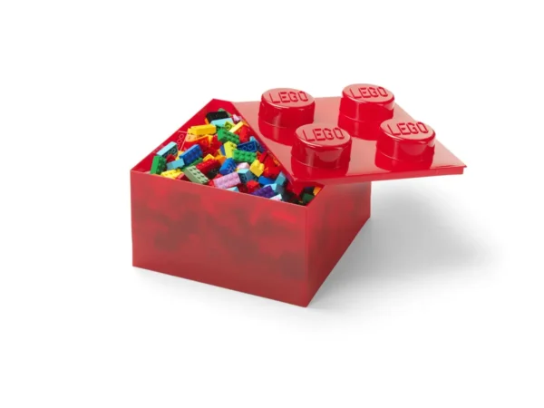 Lego Opbergbox Brick 4 met Deksel Rood