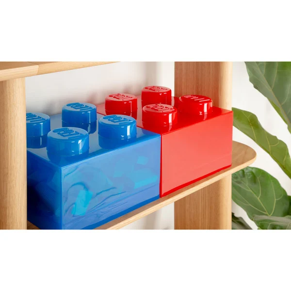 Room_Copenhagen_LEGO_Storage_Brick_4_Top_Lid_Glitter__Aufbewahrungsbox@@100152130_5 Lego Opbergbox Brick 4 met Deksel Rood