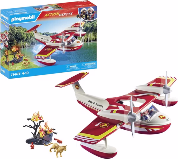 1200x1072 (2) PLAYMOBIL Action Heroes Brandweervliegtuig met blusfunctie - 71463