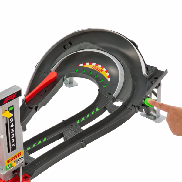 Hot Wheels_JDY16_INT_6 Hot Wheels Formula 1 Grand Prix Circuit, baanset met 3 metalen speelgoedauto's,