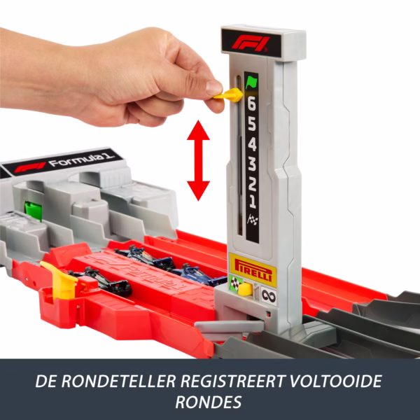 Hot Wheels Formula 1 Grand Prix Circuit, baanset met 3 metalen speelgoedauto's,